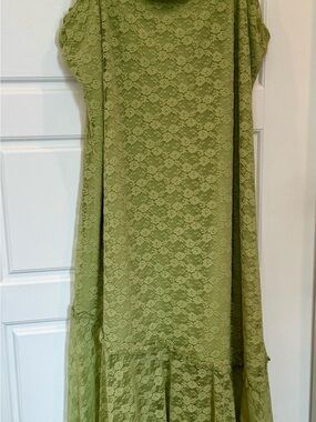 Old Navy Olive Green Lace Maxi Dress